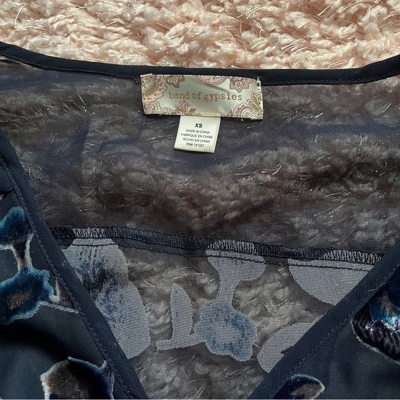 Blue Burnout Velvet Dress - Picture 3 of 5